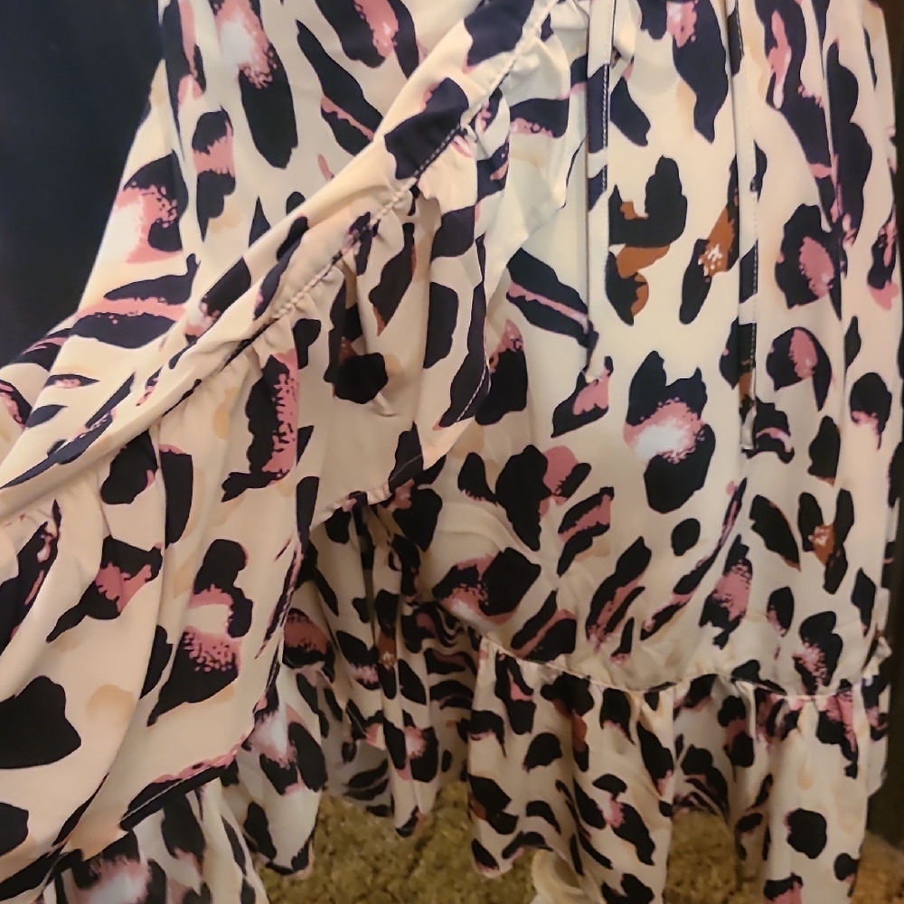 Entro Pink and Black Animal Print Midi Dress - Picture 10 of 14